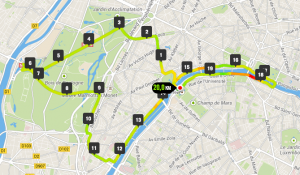 Parcours des 20Km de Paris